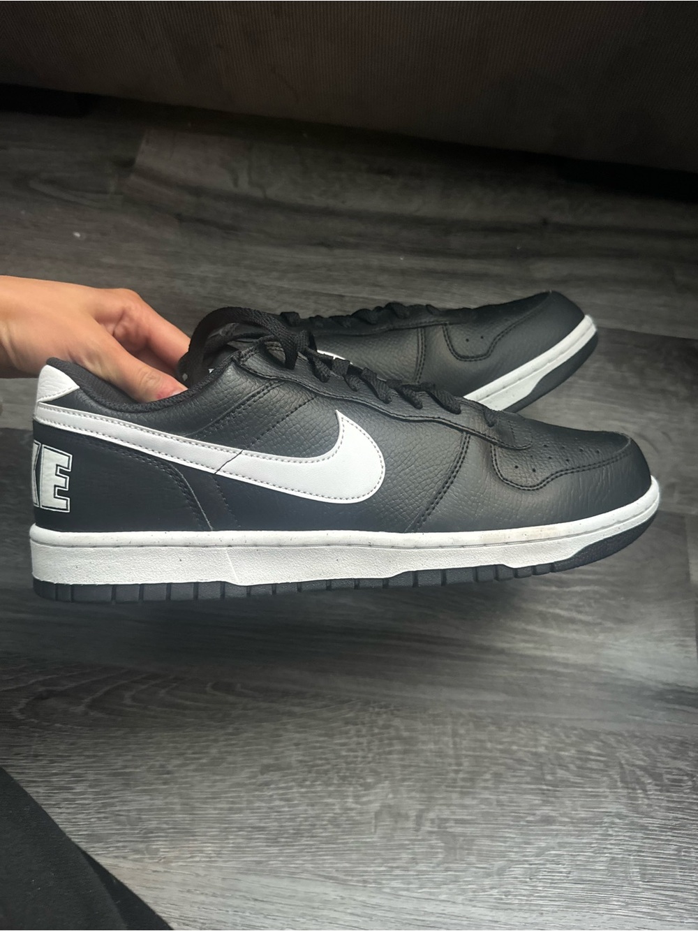 Nike Black and White Low-Top Swoosh Sneakers